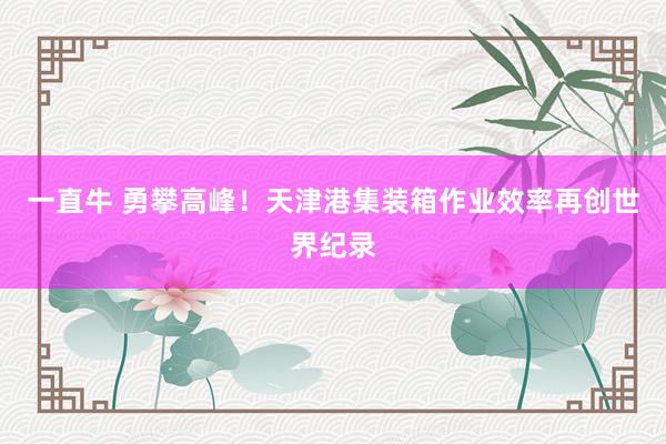 一直牛 勇攀高峰！天津港集装箱作业效率再创世界纪录