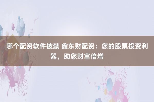 哪个配资软件被禁 鑫东财配资：您的股票投资利器，助您财富倍增